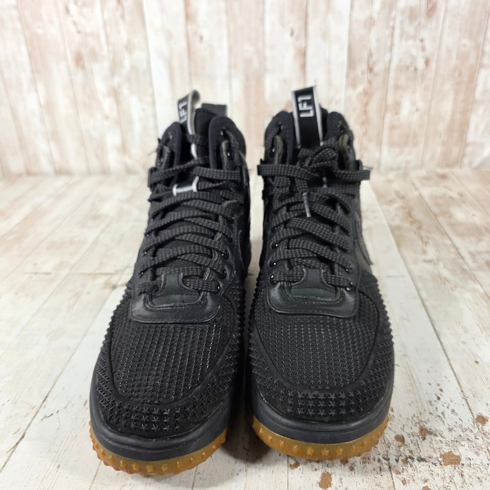 Nike Lunar Force 1 Duckboot Triple Black Mens 8.5 Watershield 805899-003 - Picture 2 of 8